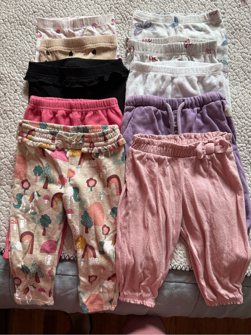 Baby Girl Pants Lot 10 Pieces Mixed Sizes 3-12 Months
